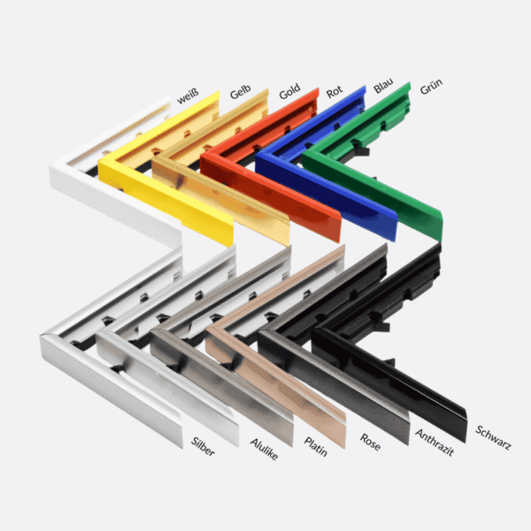 Mehrfarbige Kunststoffrahmen in verschiedenen Farben und Größen, rechteckiges Design