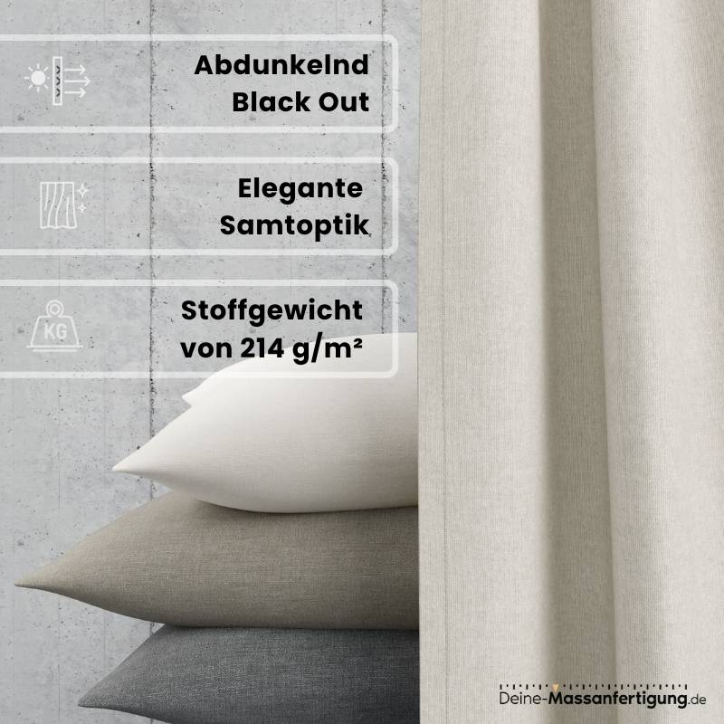 Abdunkelnder Vorhang (Black Out) - Samtoptik – Bild 3