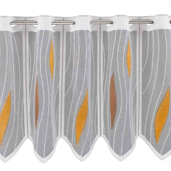 square-schiebegardine-fliessende-akzente-braun-apricot Schiebegardine in Braun und Apricot mit fließendem Muster und transparenten Elementen. Ideal für moderne Wohnräume.