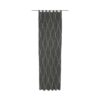 Blickdichte Vorhang mit Rauten-Muster in Schwarz und Schlaufen, ideal für Fensterdekoration.