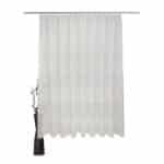 Jacquard Gardine mit Kräuselband - Wellenlinienmuster