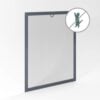 Grauer Katzenschutz-Spannrahmen aus robustem Material, ideal für Fenster und Türen, mit Schutzsymbol gegen Katzen.
