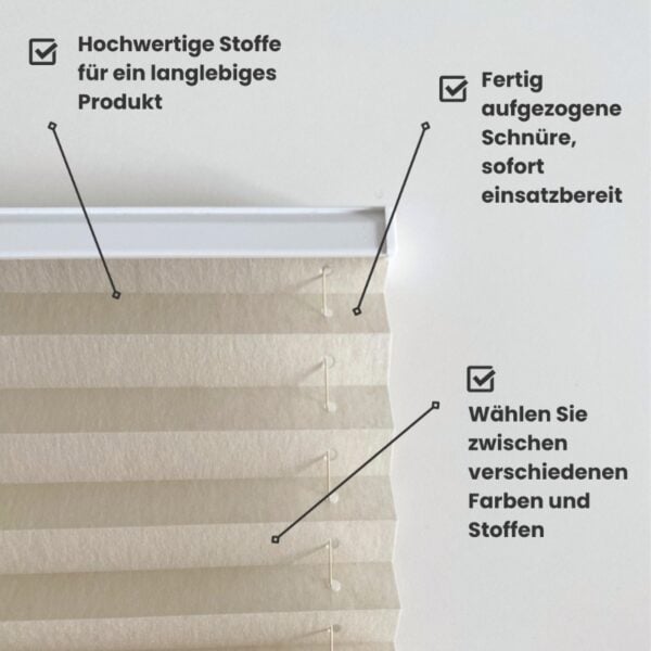 Blickdichtes Plissee Vlies - Basic Line – Bild 6