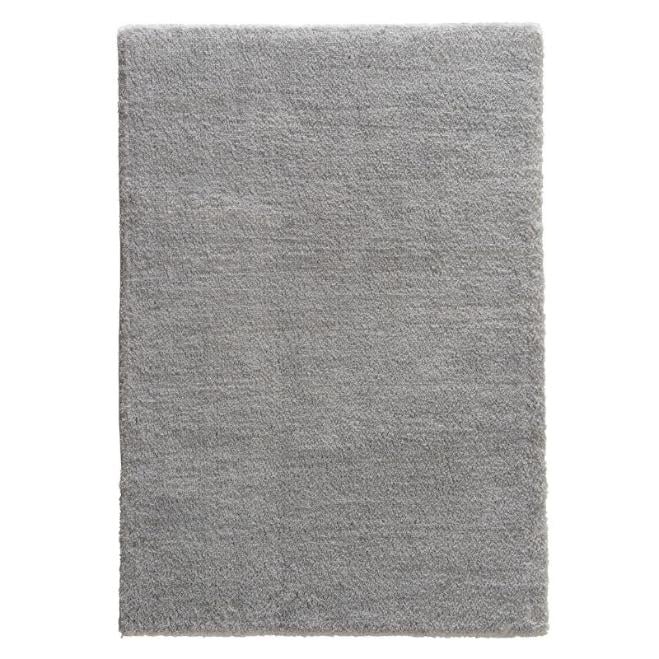 Hellgrauer Hochflor-Teppich in Unifarben