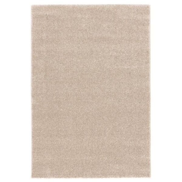 Mittelflor Teppich Meliert Hellbraun, flauschige Textur, rechteckiges Design