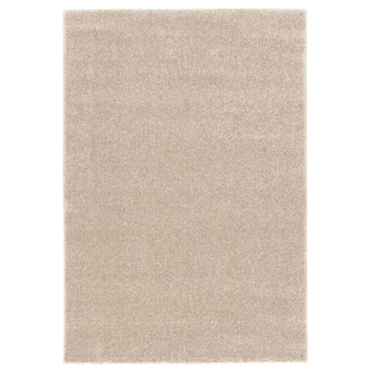 Mittelflor Teppich Meliert Hellbraun, flauschige Textur, rechteckiges Design