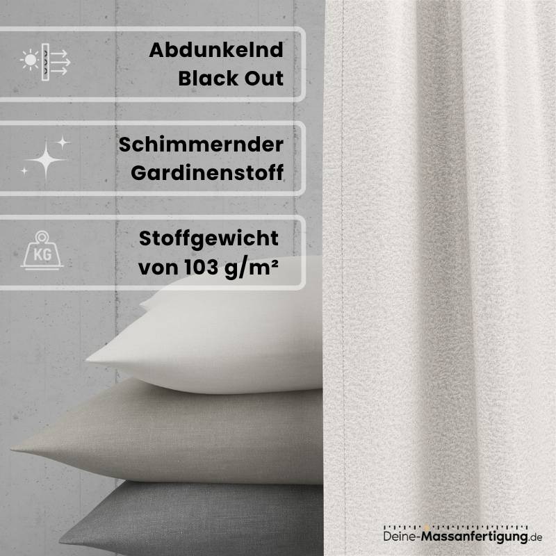 Abdunkelnder Vorhang (Black Out) - Glänzend strukturiert – Bild 3
