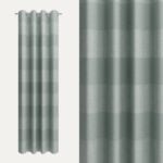 Halbtransparenter grauer Vorhang mit Querstreifen, Stoff aus Polyester, blickdicht, für Fensterdekoration