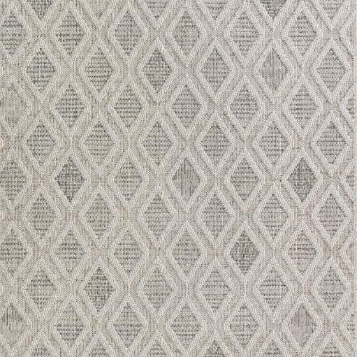 In- und Outdoor-Teppich mit geometrischem cremefarbenem Muster aus Textilmaterial