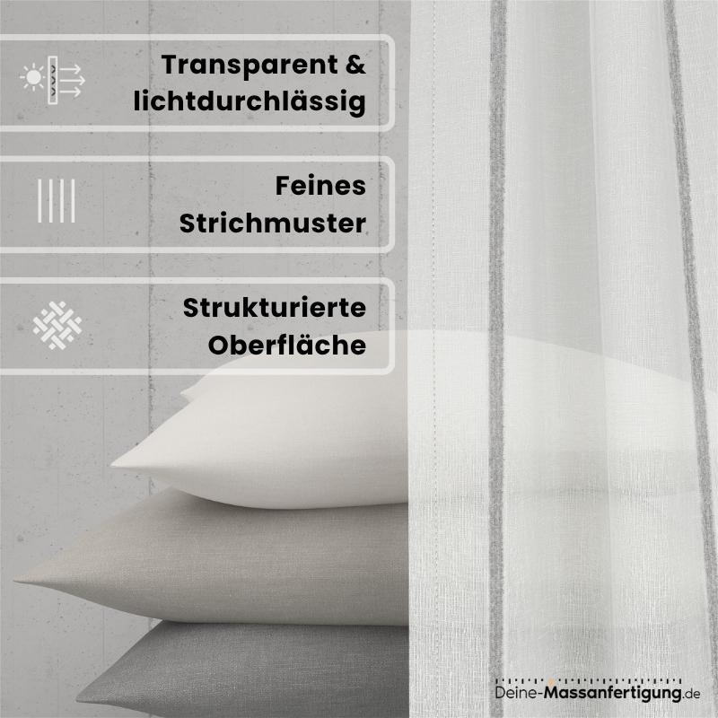 Transparente Gardine - Strichmuster – Bild 3
