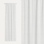 Transparente weiße Gardine aus Stoff, blickdicht, mit Kräuselband, für Fensterdekoration.