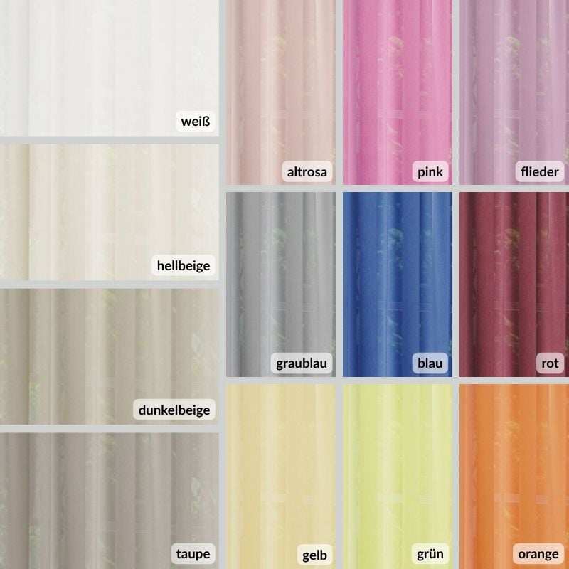Transparente Gardine - Unifarben – Bild 3
