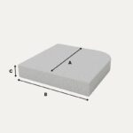 Polster nach Maß - Rechteck mit abgerundeter Ecke