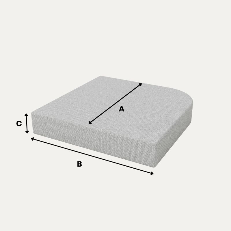 Polster nach Maß - Rechteck mit abgerundeter Ecke