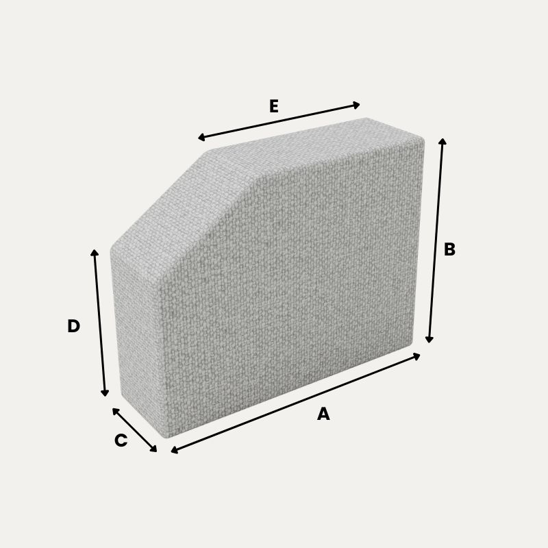 Polster nach Maß - Rechteck mit Abschrägung