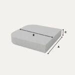 Polster nach Maß - Rechteck mit zwei abgerundeten Ecke