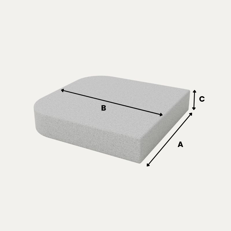 Polster nach Maß - Rechteck mit zwei abgerundeten Ecke