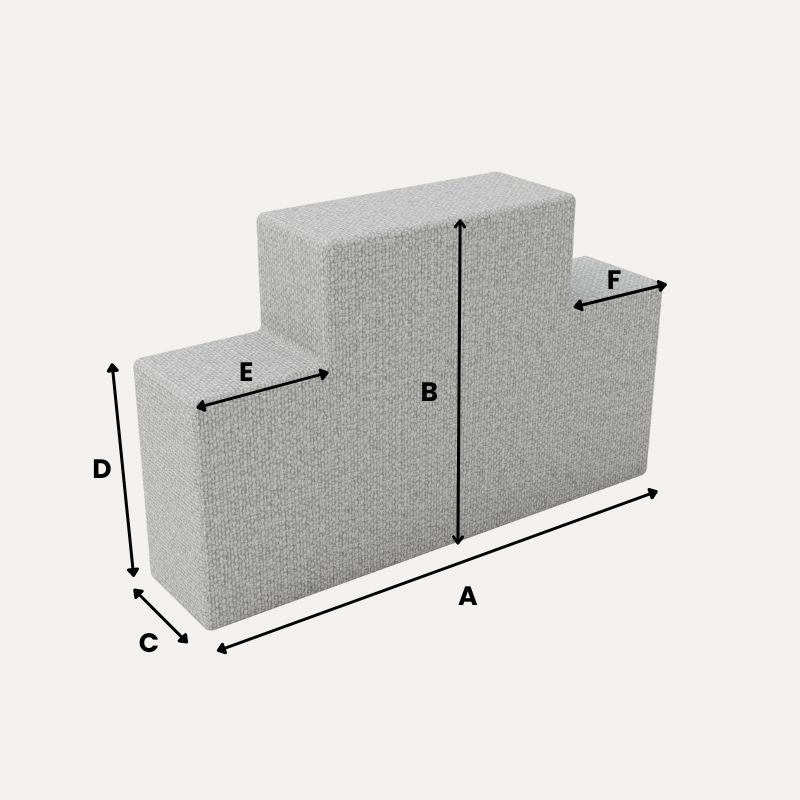 Polster nach Maß - Rechteck mit zwei Eckausschnitten