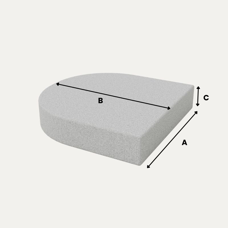 Polster nach Maß - Rechteck mit Halbkreis