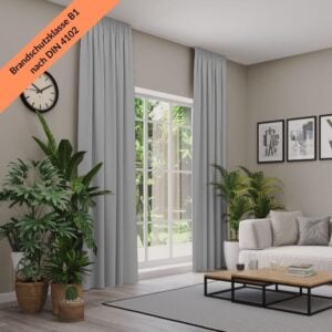 Verdunkelnder Brandschutzvorhang (B1) - Unifarben